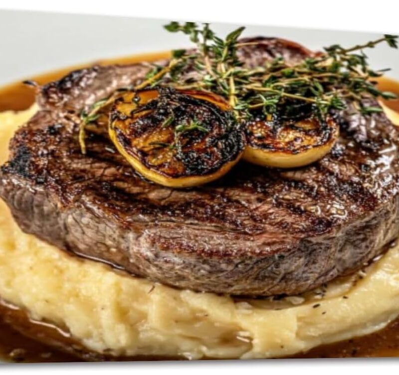 Canvas Wall Art Baked tenderloin morel mushroom sauce mashed potatoes Framed Artwork Landscape Wall Paintings Modern Wall Decor Ready to Hang Posters for Living Room Bedroom 20"x40"