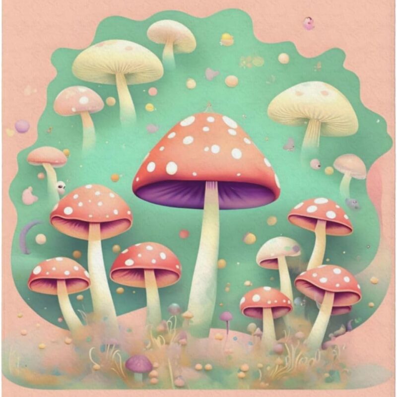 Dream Mushroom Blanket, 80"x60" Plush Fluffy Large Blanket Flannel Double Blanket, Thick Soft Warm Luxury Suitable for Sofa Bed