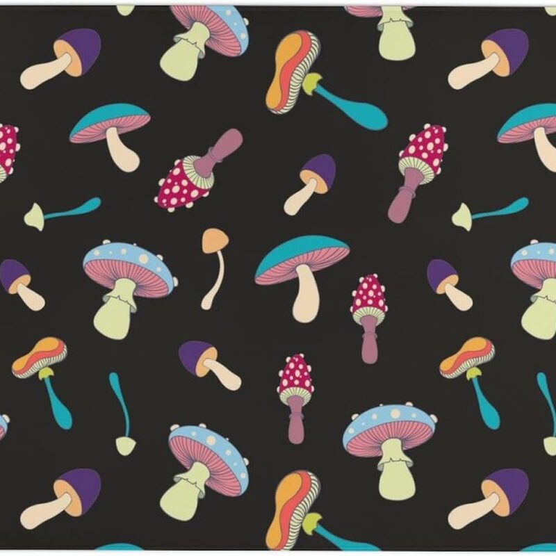 Magic Mushrooms Pattern Indoor Door Mats Entrance Carpets Coral Fleece Decorative Carpets