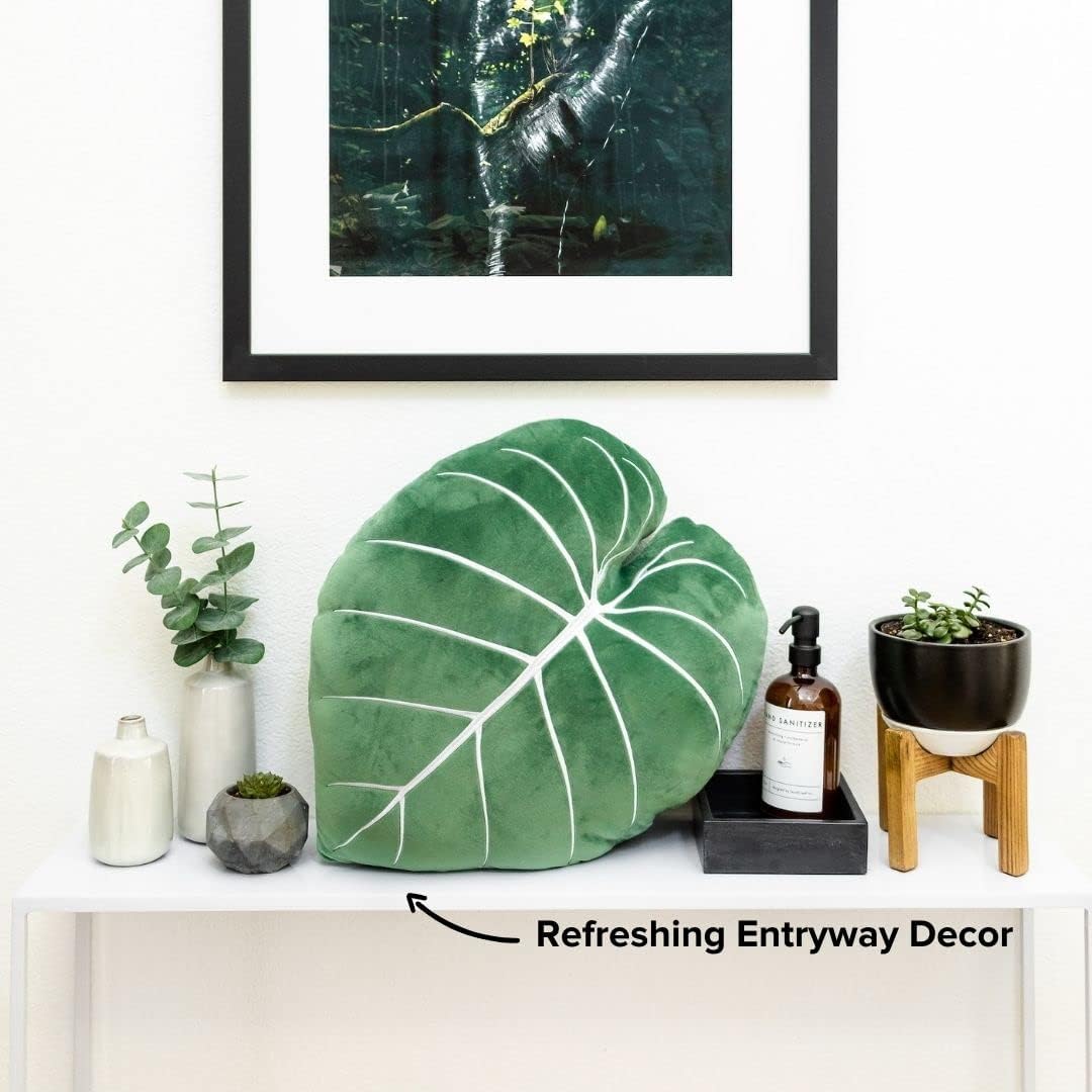 61zrEXEBvVL._AC_SL1080_.jpg Philodendron Gloriosum Moody Green Leaf Throw Pillow, Decorative, Bed, Flower, Succulent Pillow Great for Plant Lovers, Green Thumb Friends and Family, Accent Decor Leaf Pillow - Image 8