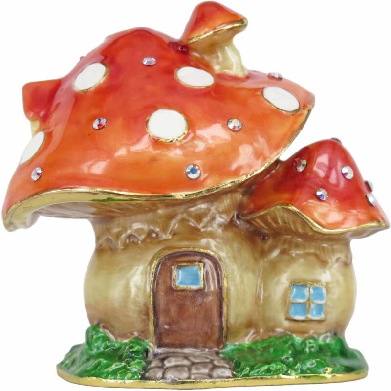 RUCINNI Mushroom Jeweled Trinket Box with Crystals (RB2140)