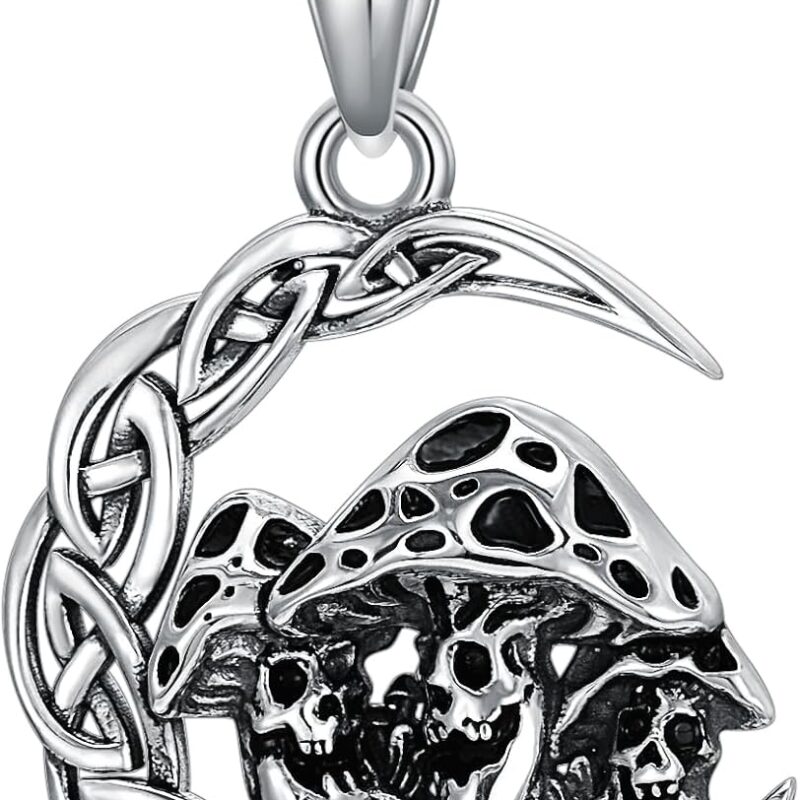 PROESS St Benedict/Crucifix/Satanic/Saint Anthony/Christopher/Michael/Lilith/Santa Muerte Necklace 925 Sterling Silver Amulet Medal Jewelry Amulet Christmas Gifts for Women Men