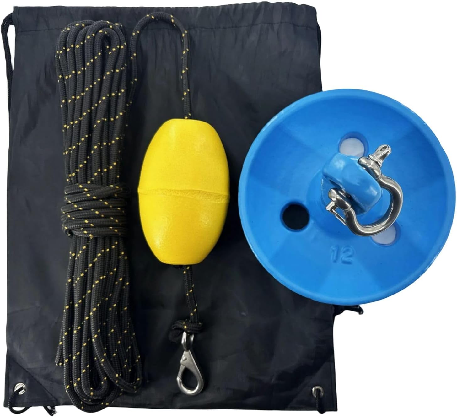 714FsqfkYL._AC_SL1500_.jpg Marine Mushroom Anchor Kit 12 lb Blue PE Coated Kayak Anchor Accessories with 50 ft Rope for Fishing Kayaks, Canoe, Jet Ski, SUP Paddle Board and Small Boats - Image 6