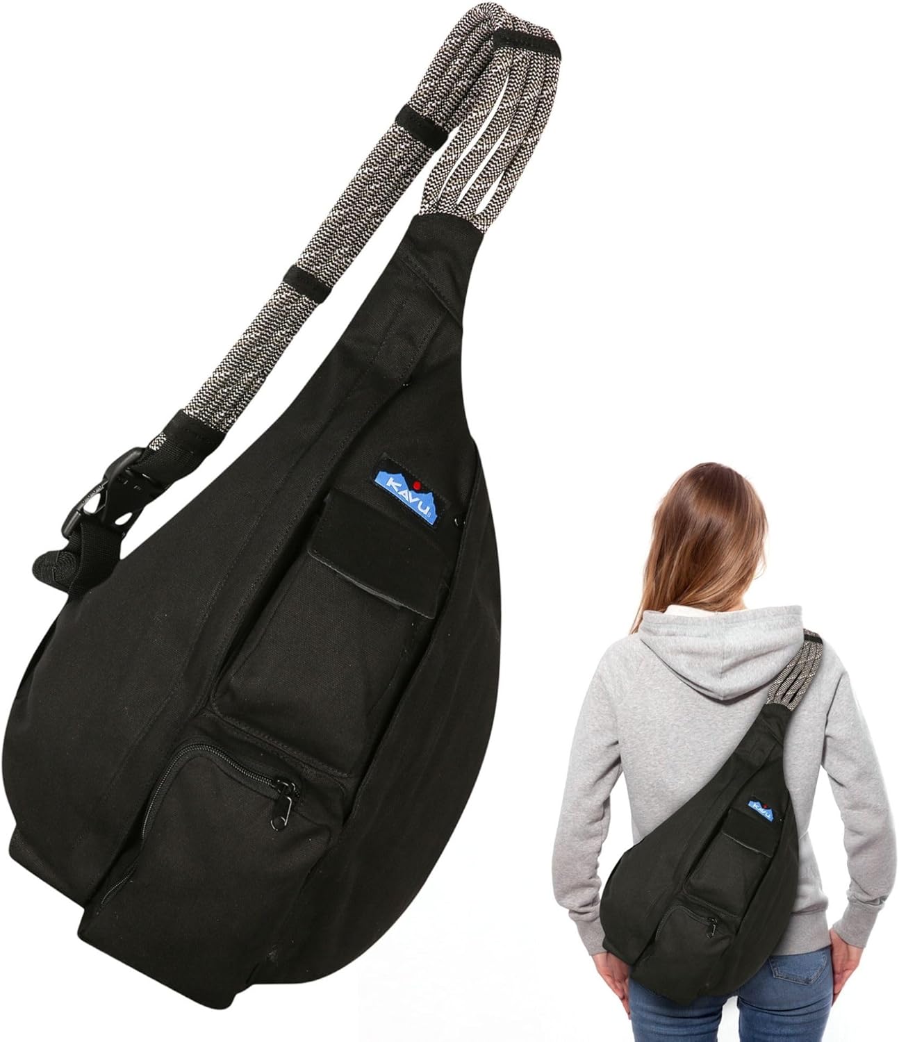 71C5bPIuW2L._AC_SL1500_.jpg KAVU Original Rope Bag Sling Pack with Adjustable Rope Shoulder Strap - Image 2