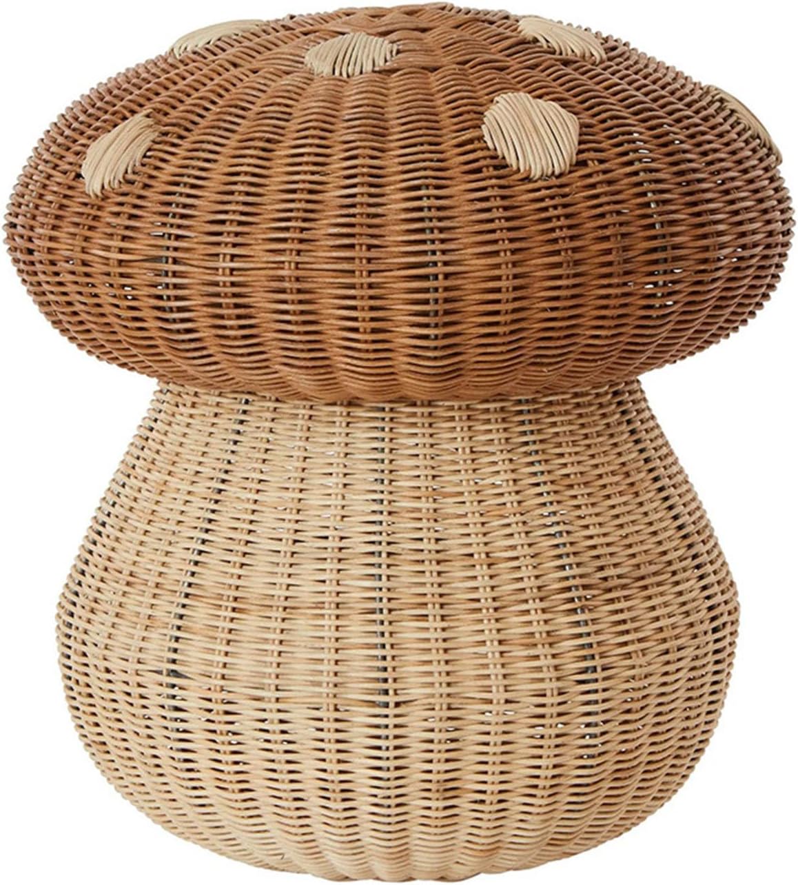 71FJyFZOkrL._AC_SL1500_.jpg Natural Handmade Rattan Mushroom Storage Basket with Lid, Mushroom Shape Decorative Wicker Woven Basket for Fruit、Baby Toys、Bathroom Laundry Dirty Clothes