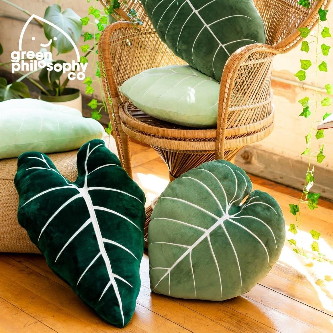 71G1NxykpRL._AC_SL1080_.jpg Philodendron Gloriosum Moody Green Leaf Throw Pillow, Decorative, Bed, Flower, Succulent Pillow Great for Plant Lovers, Green Thumb Friends and Family, Accent Decor Leaf Pillow - Image 7