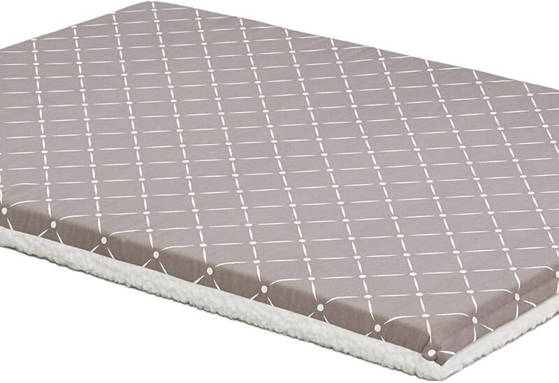 MidWest Homes for Pets Quiet Time Couture Paxton Pet Bed Mushroom/Fleece with Pillow Cover, Mushroom, Mushroom Diamond Pattern (40742-MRD)