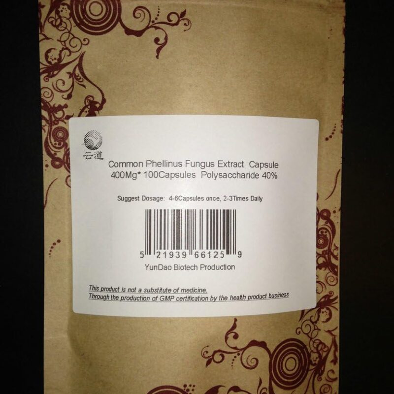 PHELLINUS IGNIARIUS VANINII Mushroom Extract 400Mg* 1000 Capsules, TRITERPENE>6%