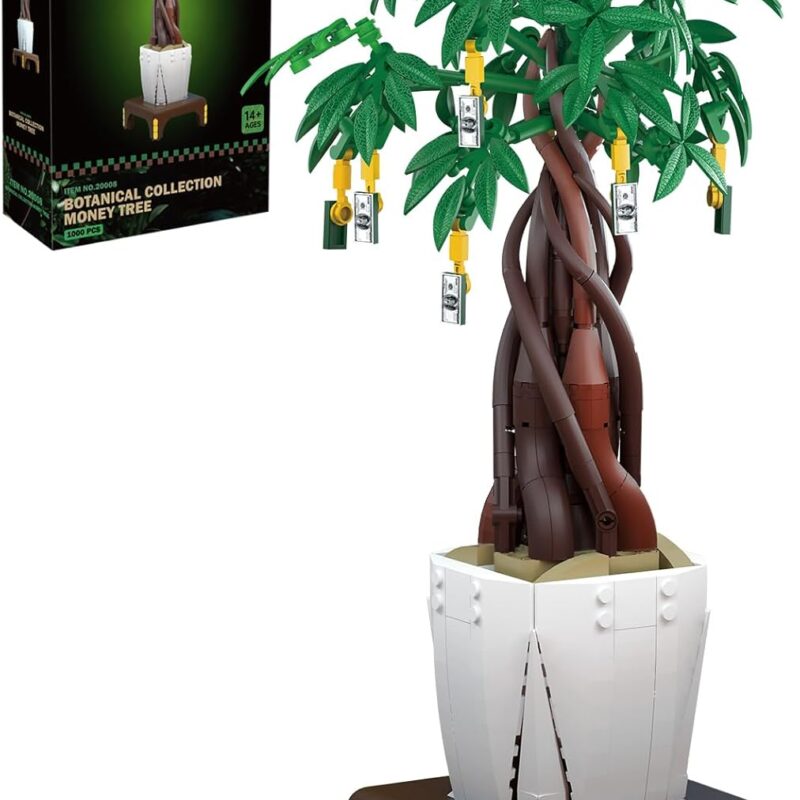 JMBricklayer Bonsai Tree Building Set for Adults 20008 - DIY Unique Money Tree Building Toy, Succulent Plants Flowers Botanical Collection Model for Room Office Decor - Gifts Idea for Boys Girls 14+