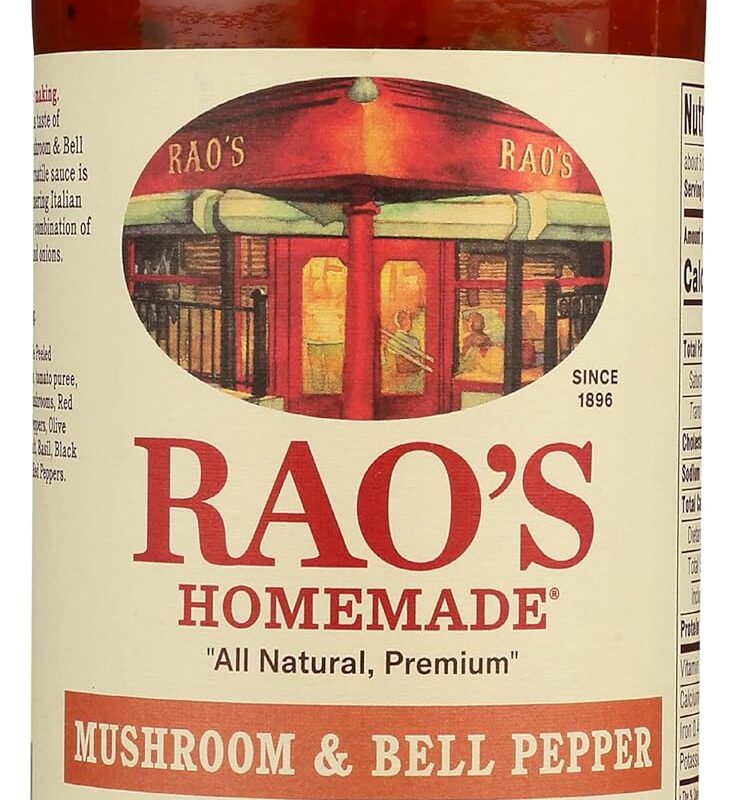 Rao's Homemade Mushroom & Bell Pepper Sauce, 24 Oz (Pack of 6)