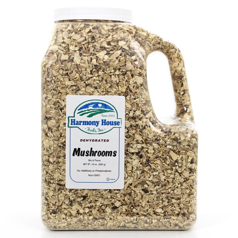 Harmony House Foods Dried Mushroom Bits & Pieces (24 oz, Gallon Size Jug)