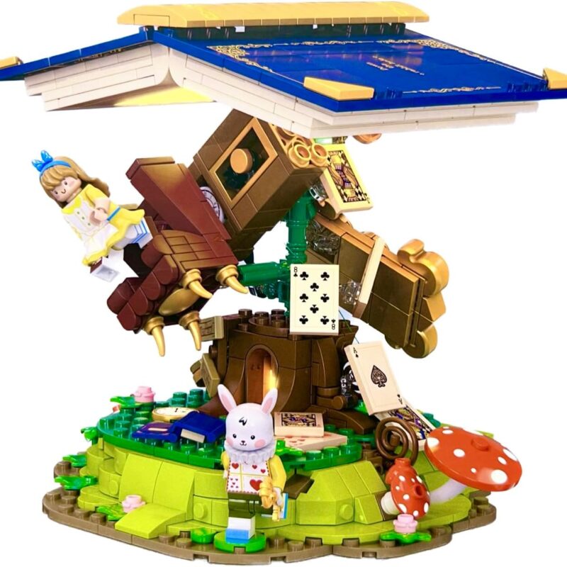 Alice in Wonderland Building Blocks Toy Set with Lights, Decorative Home Accessories, Gift for Girls Boys and Adults, Collective Edition