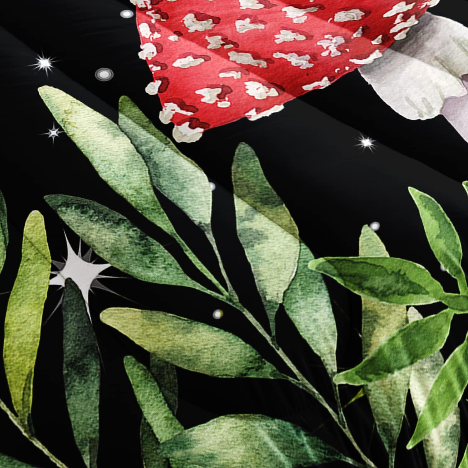 71ONOxMRg4L._AC_SL1500_.jpg Galaxy Mushroom Comforter Set Queen Size Kids Mushroom Bedding Set Leaves Quilt Bed Set for Boys Girls Adults with 1 Comforter and 2 Pillowcases - Image 4