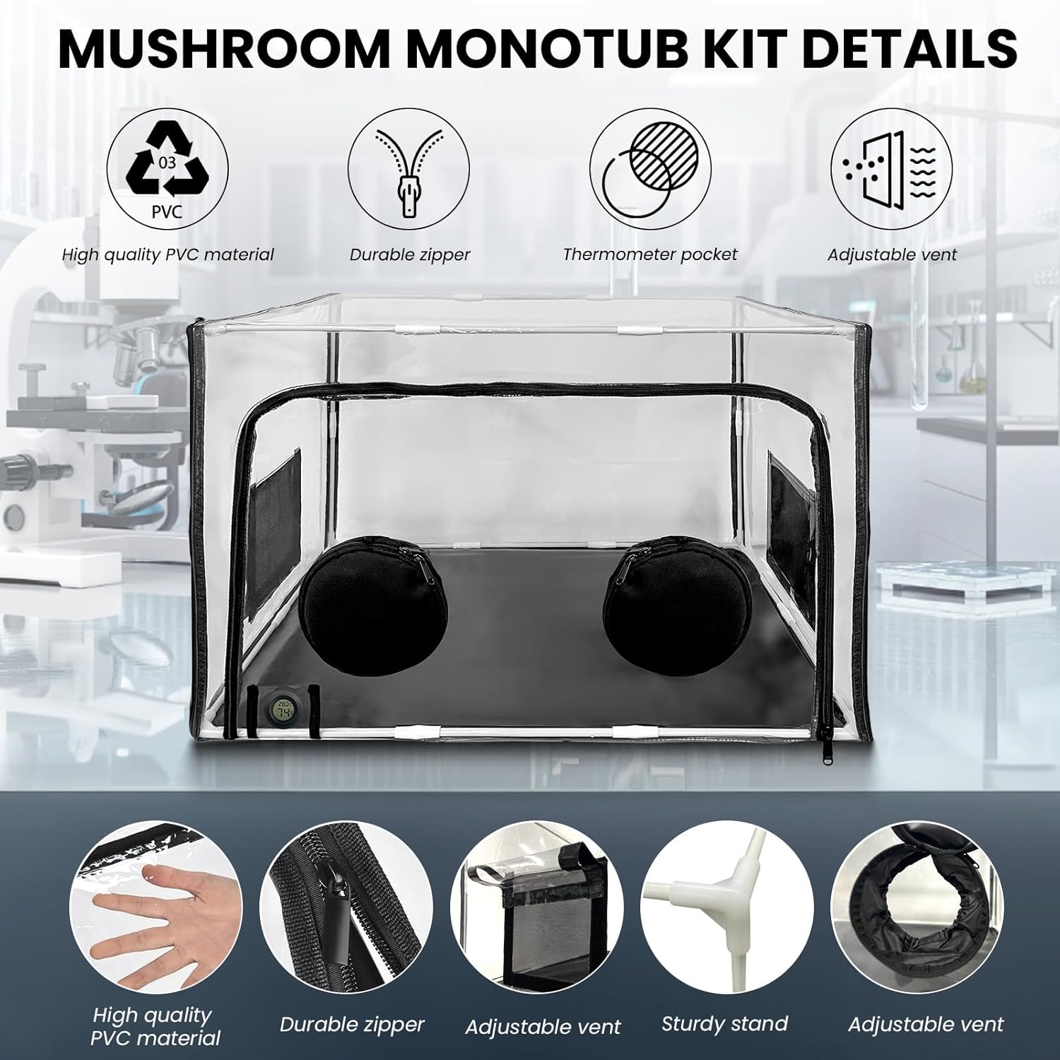71OevKB1drL._AC_SL1500_.jpg Large Mushroom Growing Kit, Still Air Box, Mycology Mushroom Grow Tent - Image 2