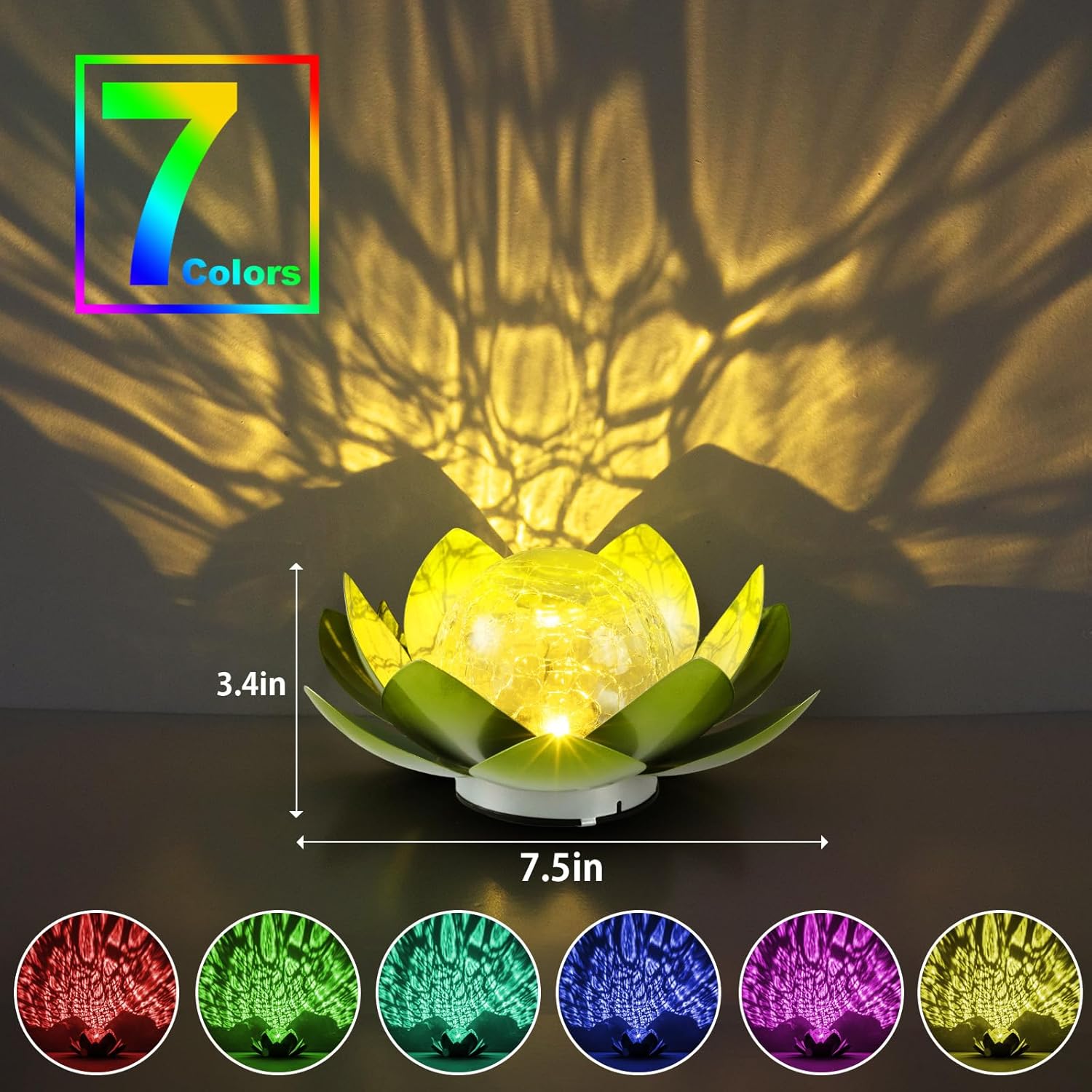 71PZCqFMOUL._AC_SL1500_.jpg Garden Solar Light Outdoor(2Pack),Crackle Globe Glass Lotus Decoration, Waterproof Metal LED Flower Lights for Patio,Lawn,Walkway,Tabletop,Ground - Image 2