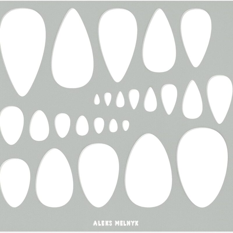 Aleks Melnyk No.151 Metal Stencil for Jewelry, Shape Earring Teardrops Cutouts Stencil, Lapidary Template for Cabochons, Tear Drop, Jewelry Making Templates, Bracelets, Earrings DIY, Teardrop Pattern