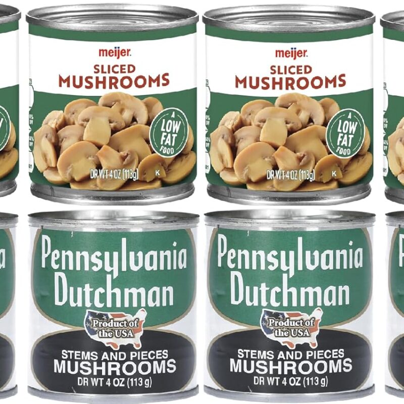 Pack Of 8 Mix Mushrooms Sliced 4 oz. And Mushroom Stems & Pieces 4 oz.