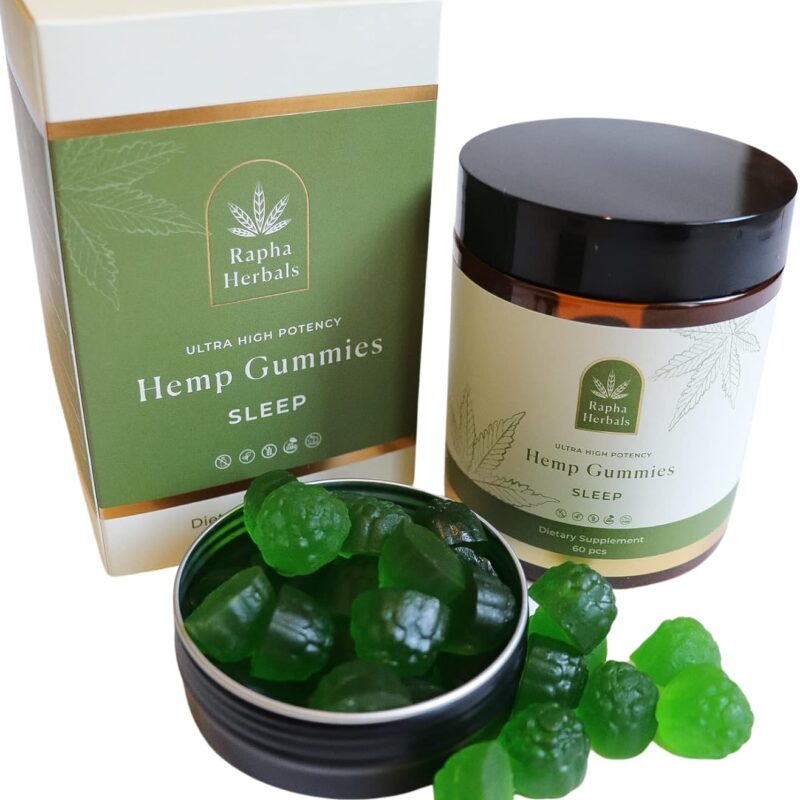 Sleep Gummies | Restorative Rest | Calming | THC Free | Vegan | Gluten Free | Organic | Ultra high Potency | 60 pcs | Comes with a complimentary Travel tin