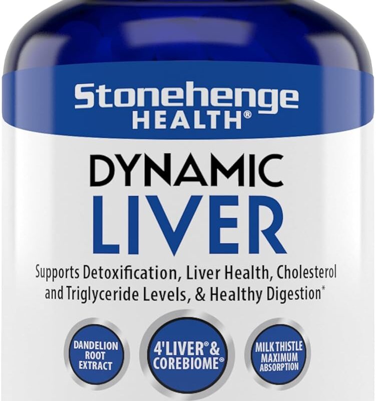 Stonehenge Health Dynamic Liver Supplement, Supports Detoxification, Liver Health, Cholesterol and Triglyceride Levels, & Healthy Digestion*, 60 Capsules