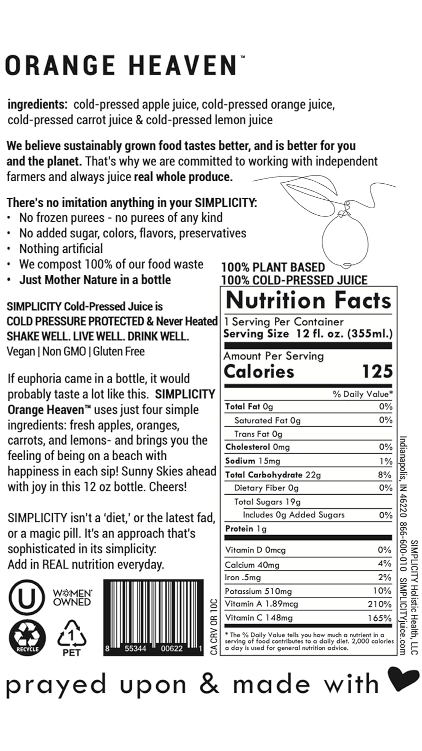 71SpQ-9yXTS._SL1500_.jpg Simplicity Cold Pressed Juice Orange Heaven - Image 2