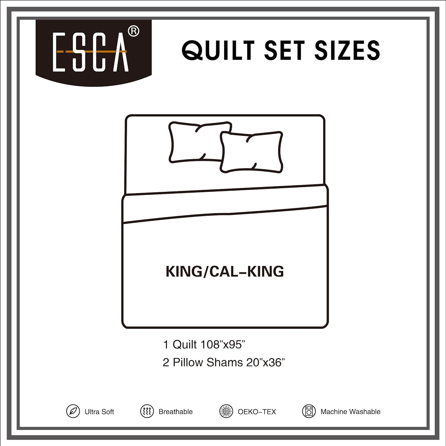 71StShstbRL._AC_SL1500_.jpg ESCA 3-Piece Teige Olive Mushroom Bedspread Set King Size Reversible Green Quilt - Image 6