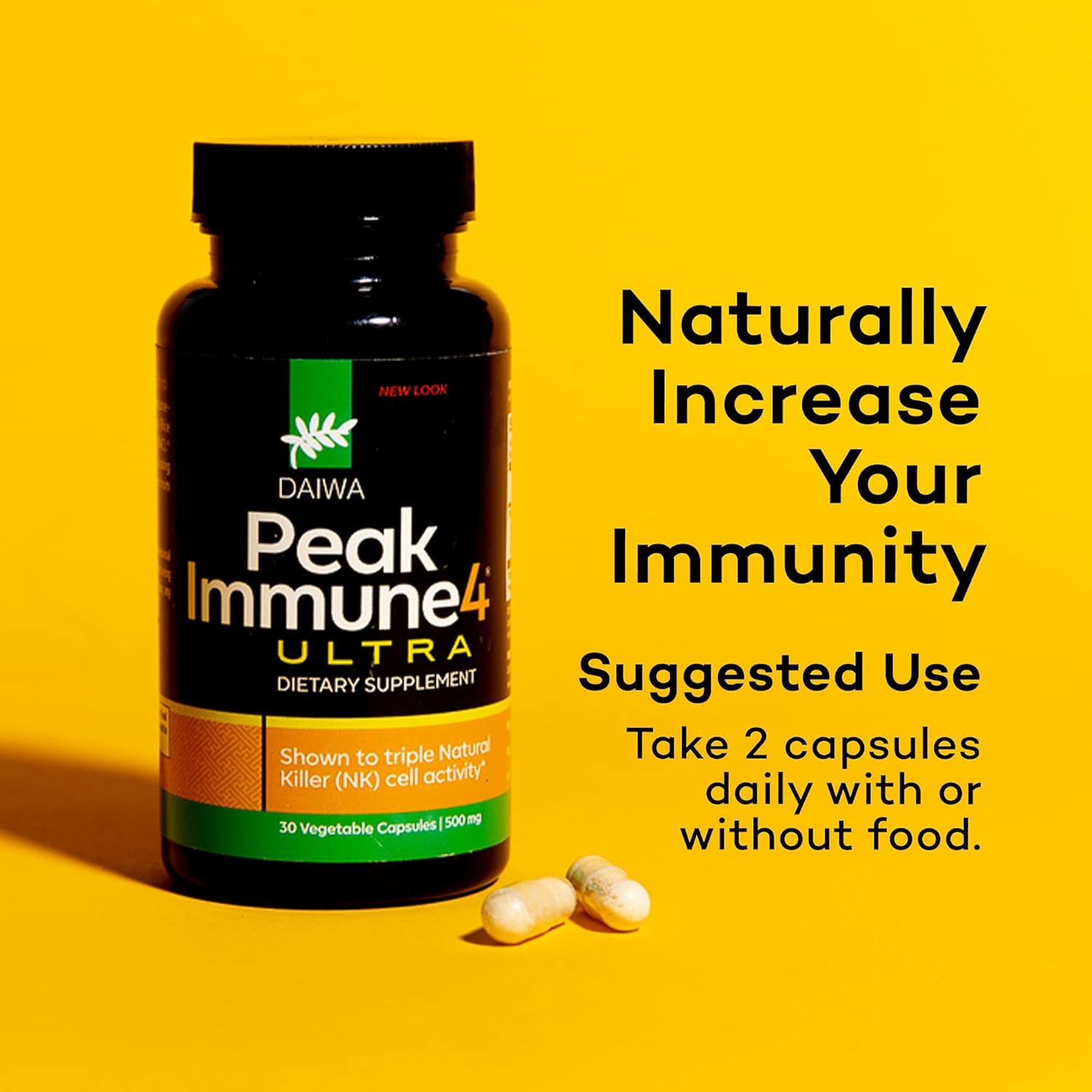 71Tf2SdwkL._AC_SL1500_.jpg Daiwa PeakImmune4 Natural Immune Support Supplement with RBAC Rice Bran and Mycelia Extract from Shiitake Mushrooms - Ultra Strength - Image 5