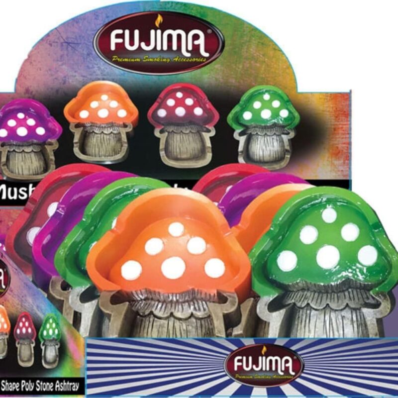 4" x 5" Fujima Polyresin Mushroom Ashtray - Color May Vary - (8 Count Display)