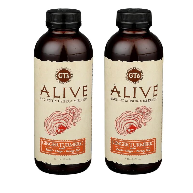Generic GT's Living Foods,Guayusa Turmeric Alive Sparkling Cider, 16 Fl Oz (2-bottles)