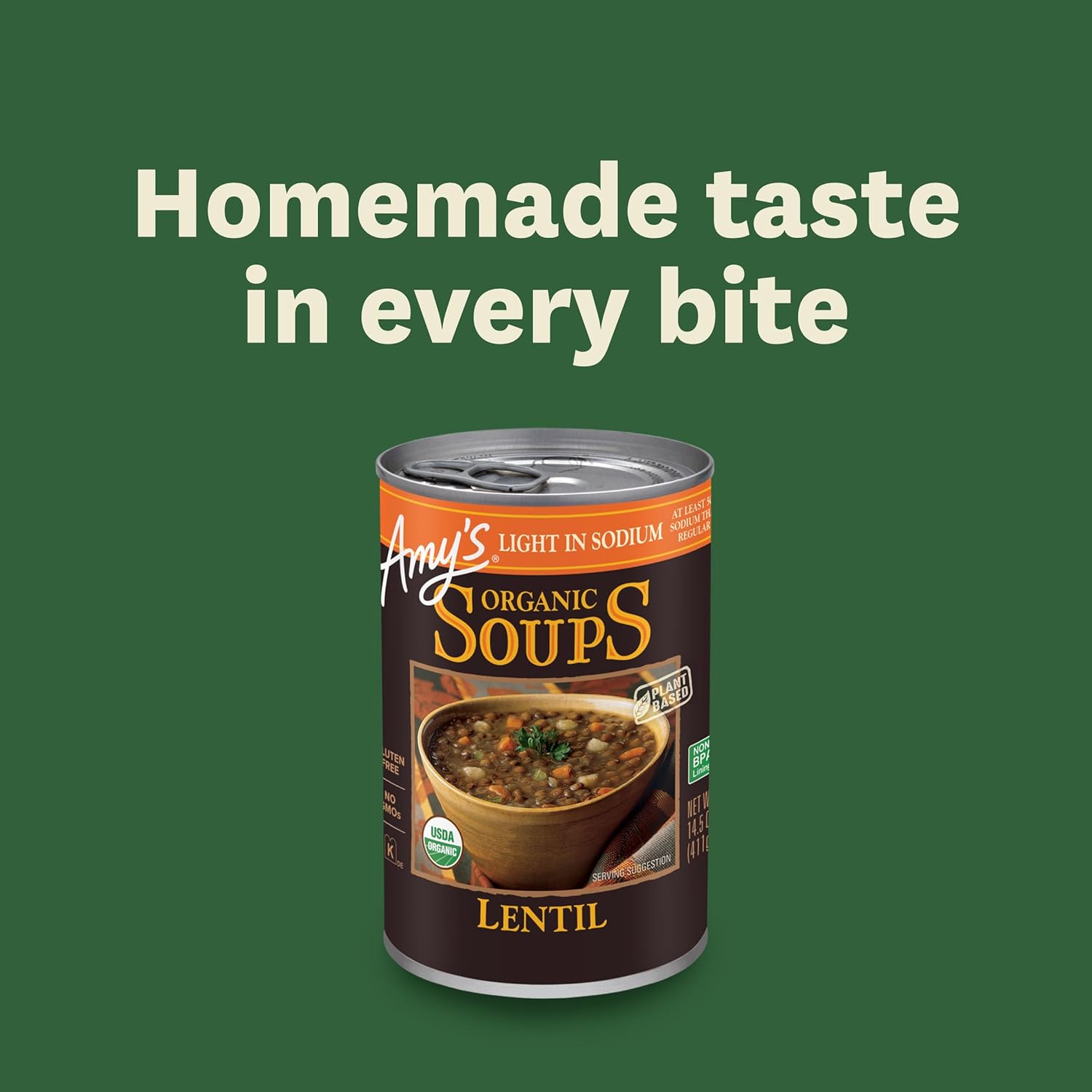 71XeiIFQWEL._SL1500_.jpg Amy’s Soup, Vegan Lentil Soup, Light in Sodium, Gluten Free, Made With Organic Green Lentils and Vegetables, Canned Soup, 14.5 Oz (12 Pack) - Image 5