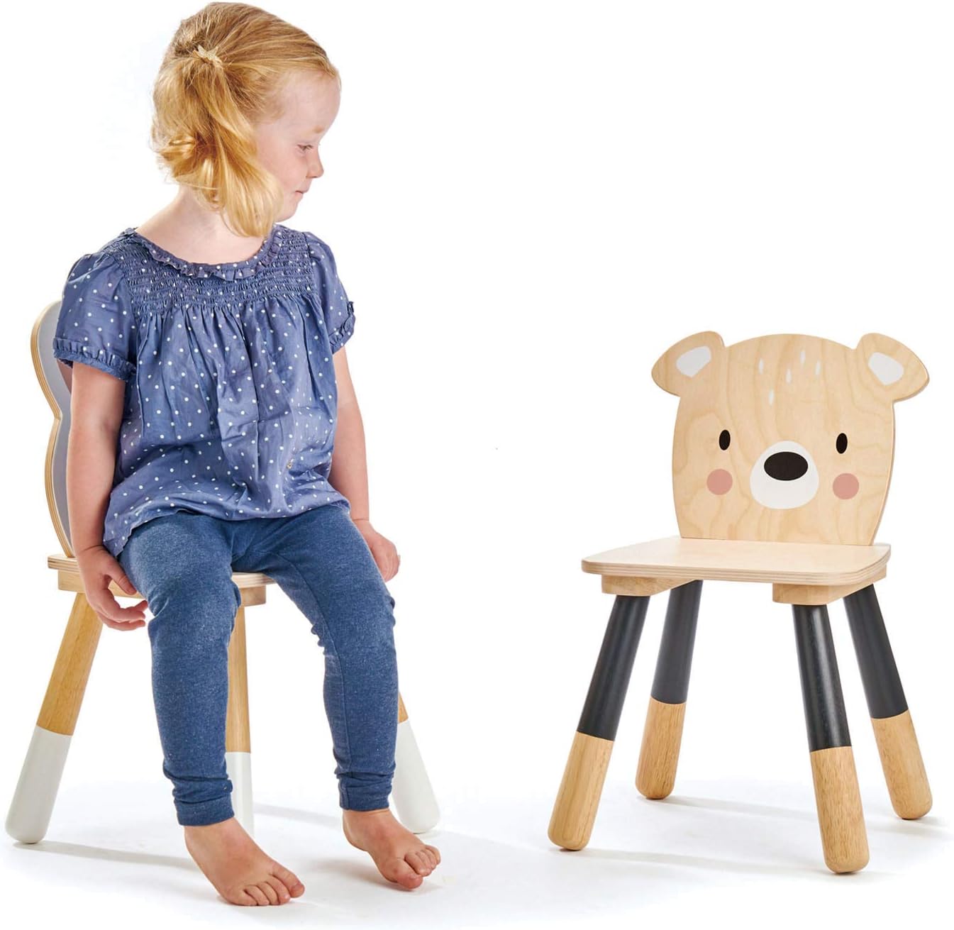 71Zlfcv4IL._AC_SL1500_.jpg Tender Leaf Toys - Forest Table and Chairs Collections - Adorable Kids Size Art Play Game Table and Chairs - Made with Premium Materials and Craftsmanship for Children 3+ (Forest Bear Chair) - Image 2