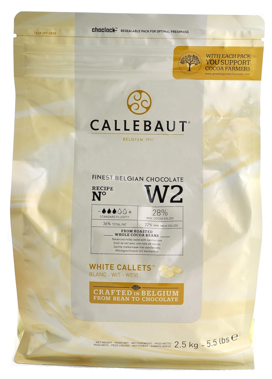 71d9UK-C8EL._SL1500_.jpg Callebaut W2 28% White Chocolate Callets 5.5 lbs