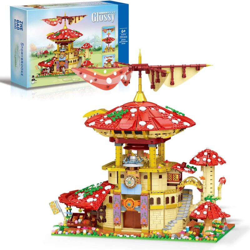 Mushroom Building Set, Mini Building Blocks for Adults, Flower House Ideas Creative Architecture Building Toys, Gift for Kids Age 7 8 9 10 11 12 Girl Decro, 2763Pcs(KK0031)