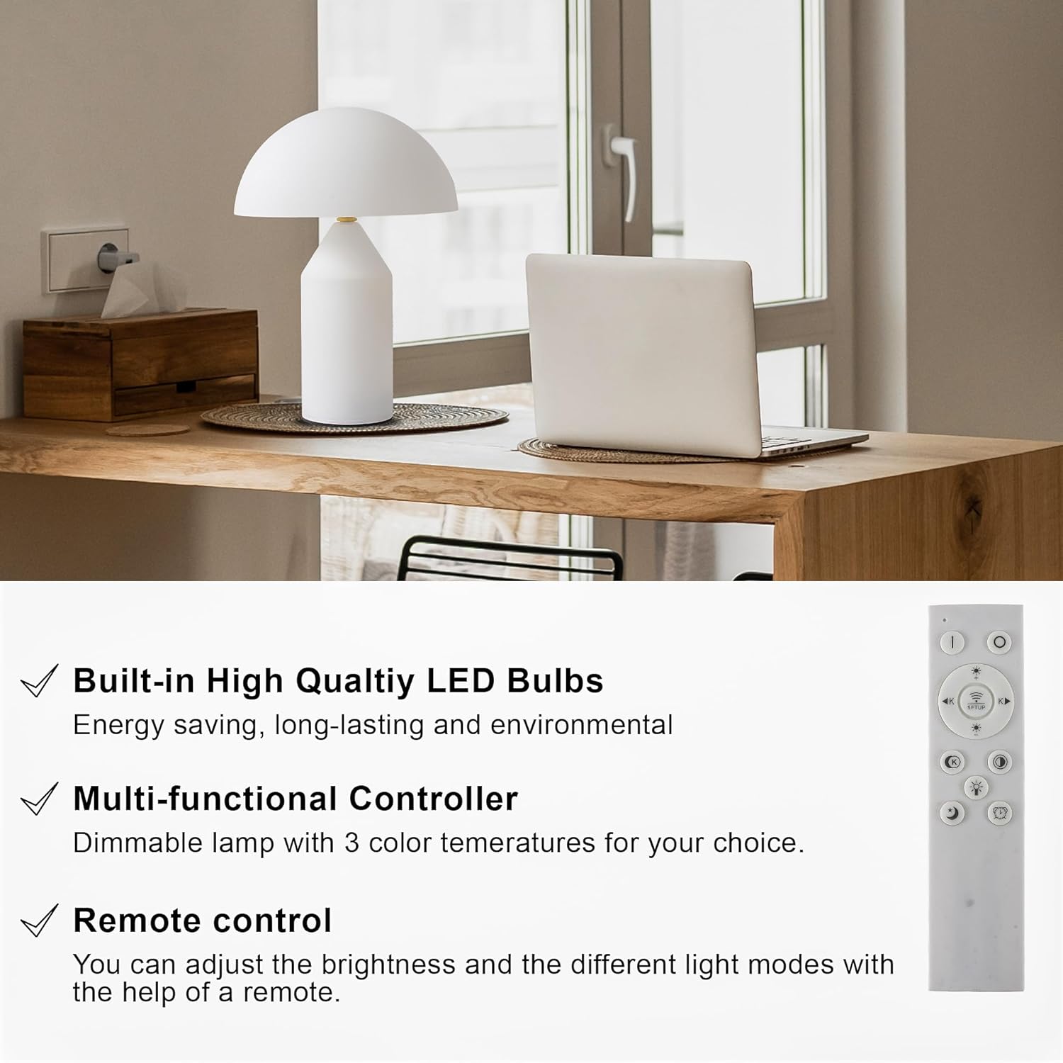 71g51B6exWL._AC_SL1500_.jpg Decorative Mushroom Lamps, Ceramic Lamp for Desk, Unique Small Lamps for Bedrooms and Side Tables, Desk Lamps for Night Stands, Portable Table Lamps for Living Room - Image 3