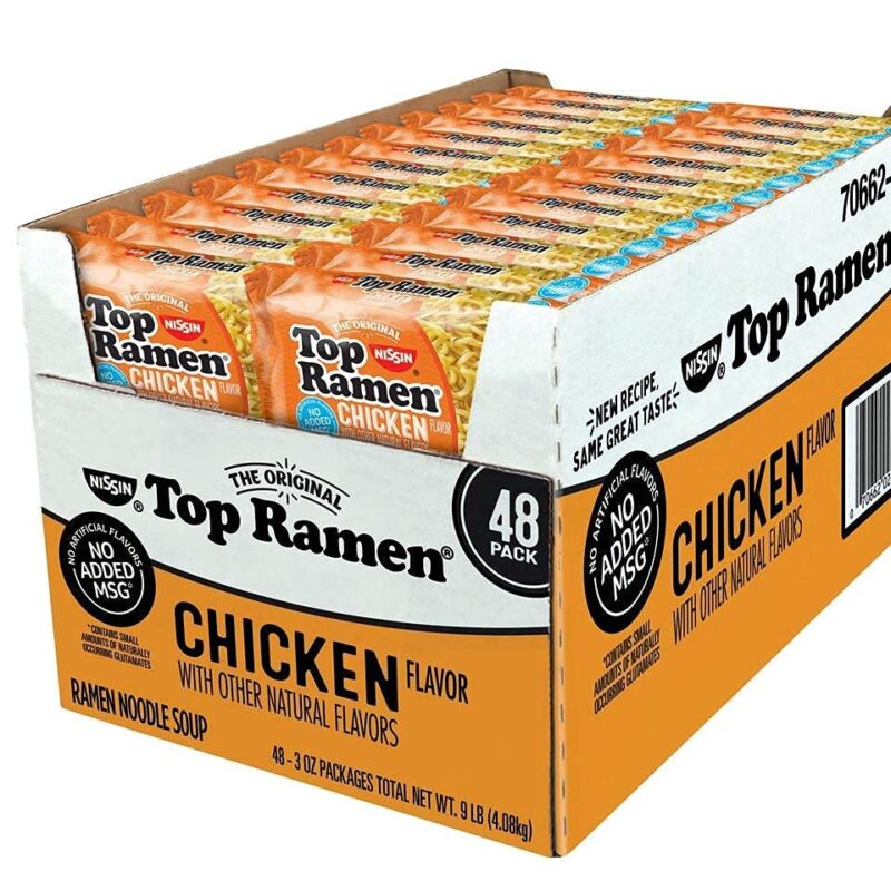 Nissin Top Ramen Chicken Flavor Noodle Soup, 3 Ounce (Pack of 24) (4 Pack)
