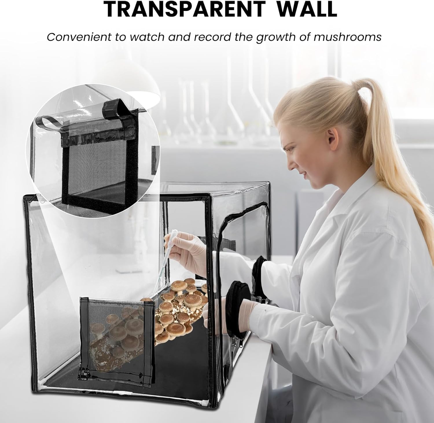 71gACvekN3L._AC_SL1500_.jpg Large Mushroom Growing Kit, Still Air Box, Mycology Mushroom Grow Tent - Image 3