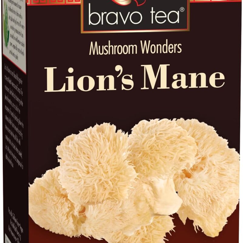 Bravo Tea Lion's Mane Mushroom Herbal Tea Caffeine Free, 20 Tea Bags, 6 Count