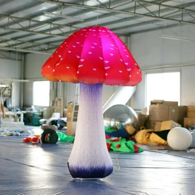 SAYOK LED Light 8.2ft Giant Colored Inflatable Mushroom Decorations for Outdoor Yard, Garden, Theme Park, Event, Party, Stage Decoration (1 Piece, Built-in Air Blower) (Colored, 2.5m/8.2ft Tall)