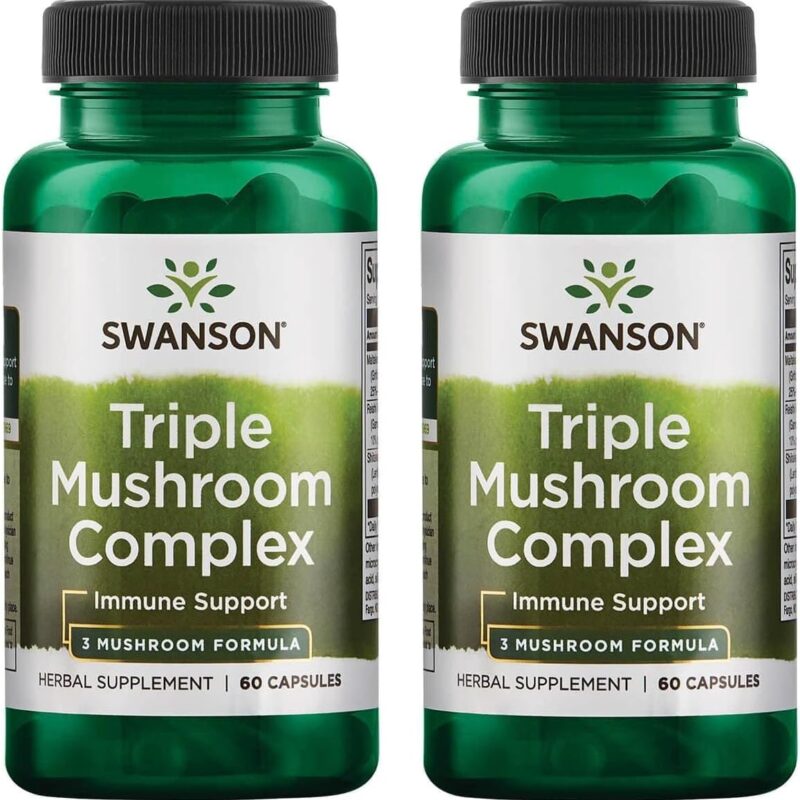 Swanson High-Potency Triple Mushroom Standardized Complex 60 Capsules (2 Pack)