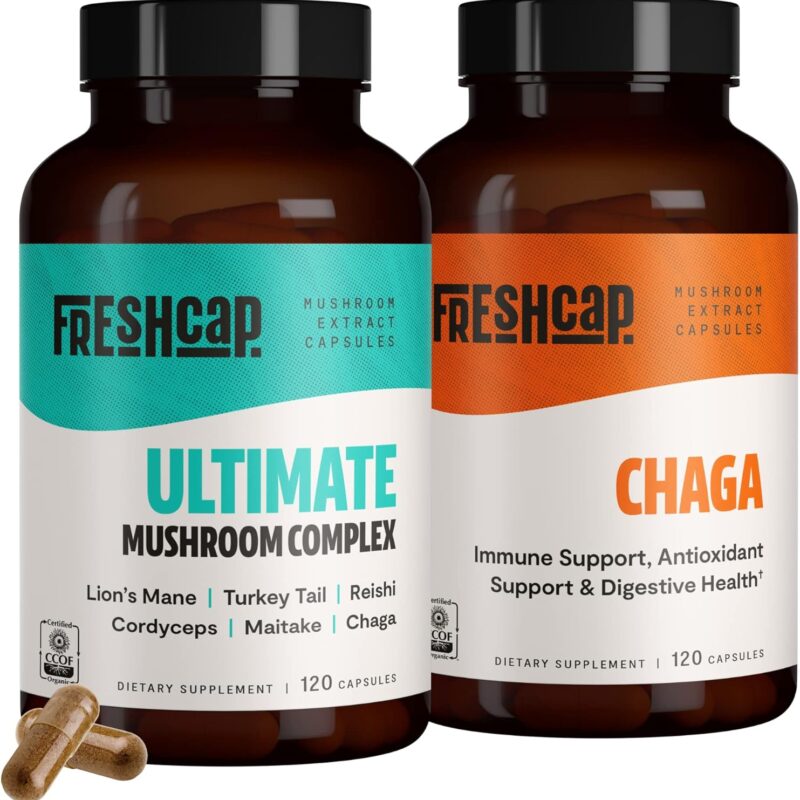 FreshCap Antioxidant Bundle (Chaga Capsules and Ultimate Mushroom Complex Capsules)