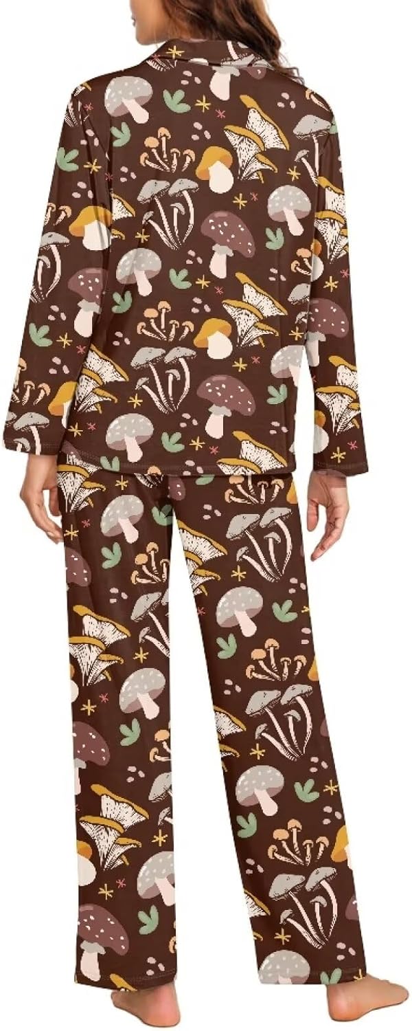 71nt0gQ47UL._AC_SL1500_.jpg Casual Loose Lounge Sets Women Floral Pajamas Set Button Down Long Sleeve Sleepwear Soft PJ Sets Loungewear - Image 3