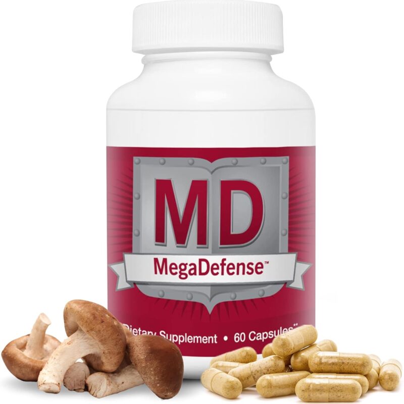 Waiora MegaDefense Mushroom Capsules, Supplement for Daily Wellness, 6 Mushroom Supplement: Reishi, Turkey Tail, Cordyceps, Maitake, Agaricus & Shiitake, Non-GMO (4 Bottles, 60 Veggie Caps ea.)