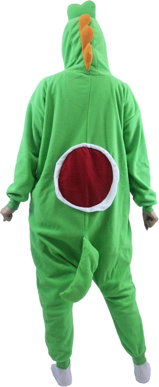 71owdJ7JnjL._AC_SL1500_.jpg Adult Unisex Pink Yoshi Kigurumi Onesie Suit Halloween Christmas Anime Pajamas Green Yoshi Cosplay Costumes Disfraz Couple - Image 5