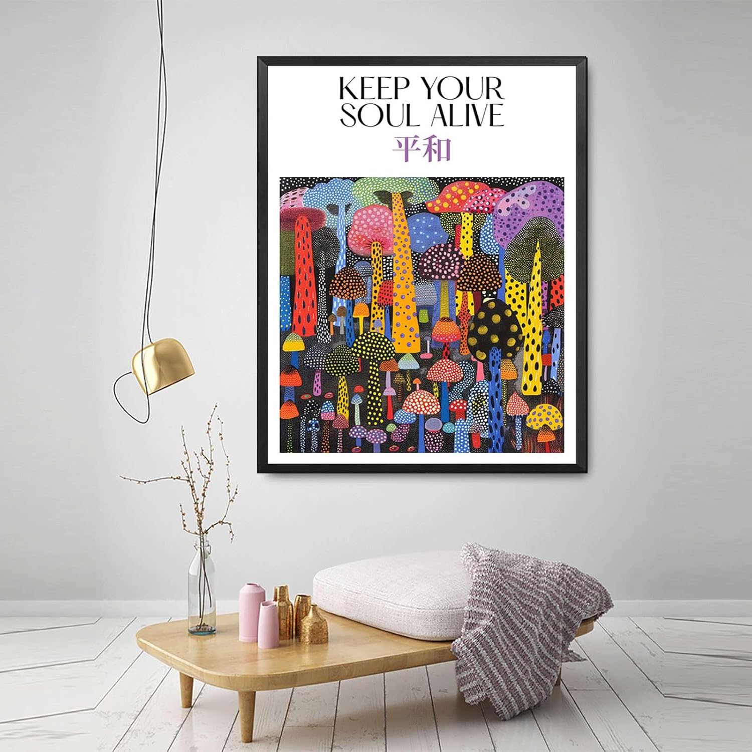71pqIdH9y9L._AC_SL1500_.jpg TGRNFHKPYY Canvas Art Poster Mushroom Forest Poster Keep Your Soul Alive Enchanted Psychedelic and Abstract Modern Home and Bedroom Decoration 16x24inch - Image 2