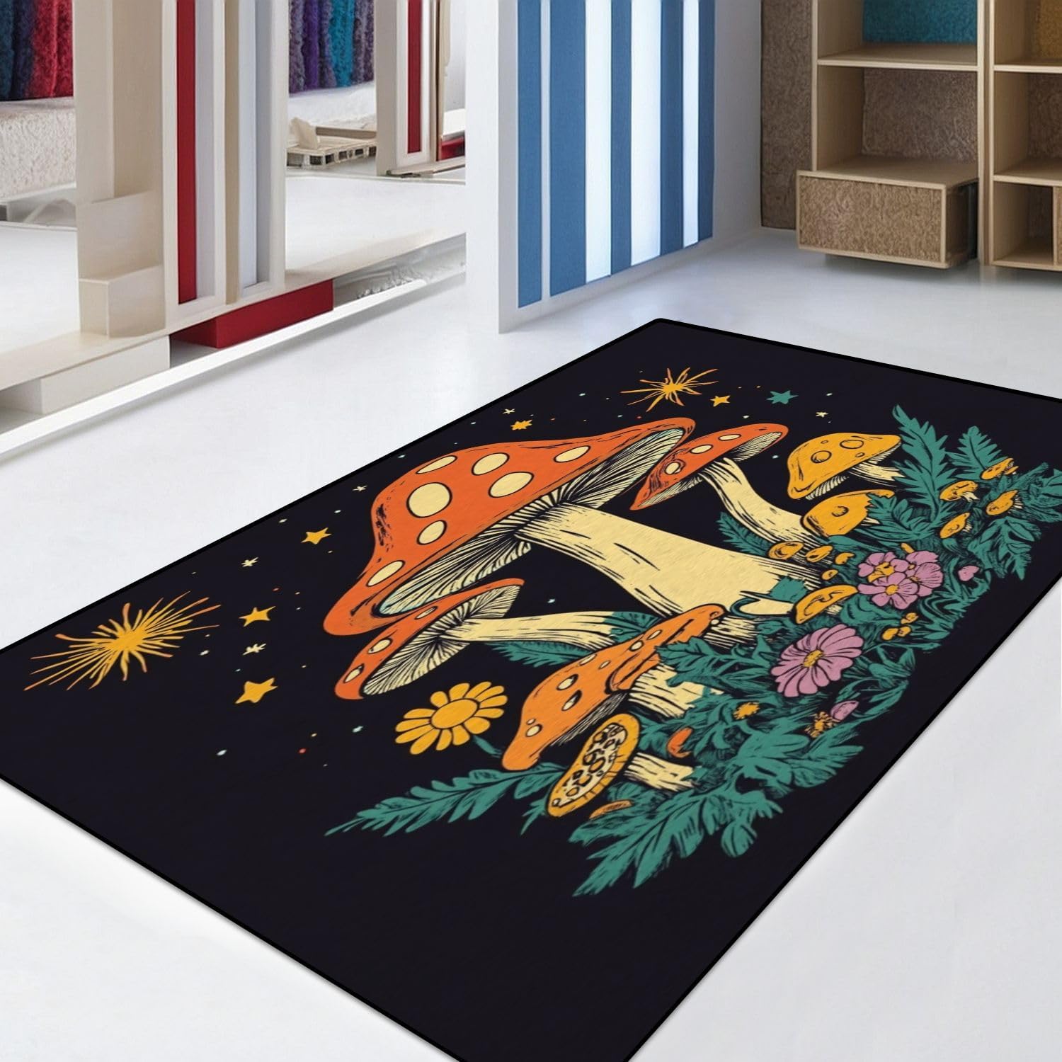 71qDukybqML._AC_SL1500_.jpg Mushrooms Like to Forage Mushroom Quotes Poster Area Rug Outdoor Patio Rug Play Mat Modern Floor Carpet Non-Slip Home Decor Living Room Kids Bedroom Nursery, 3x5 ft - Image 7