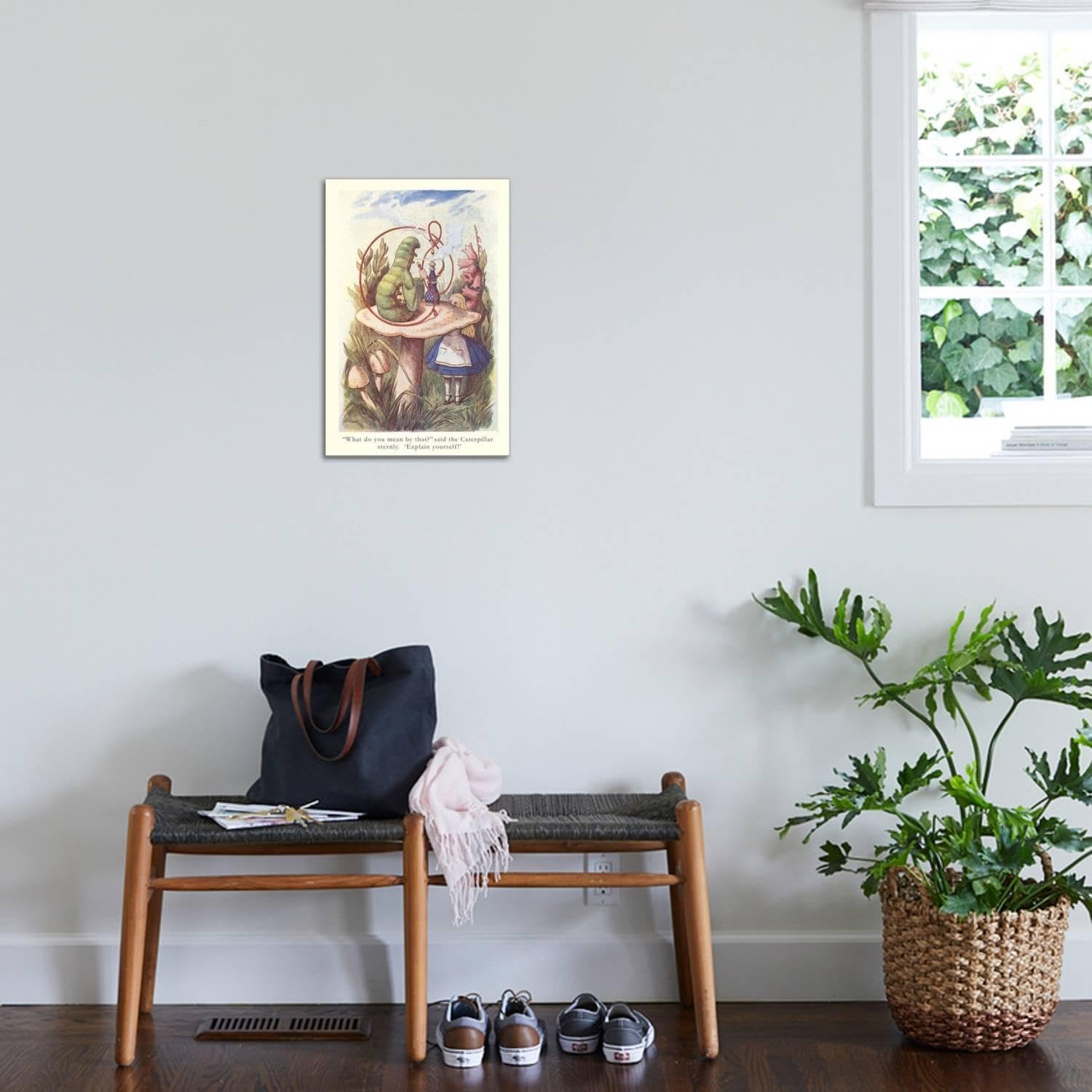 71rLqkqfcmL._AC_SL1500_.jpg ART.COM Stretched Canvas Print Alice in Wonderland, Caterpillar on Mushroom, 16" x 24" - Image 3