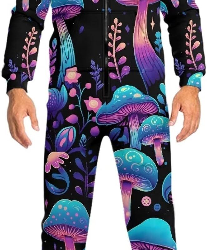 JEOCODY Adult Unisex Onesie Pajamas Long Sleeves Sleepwear with Pockets