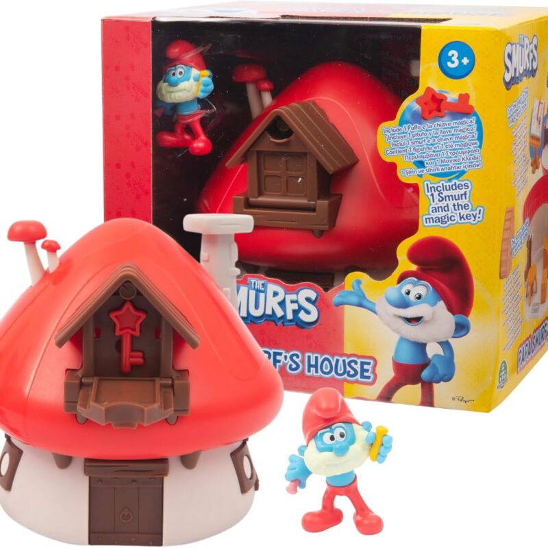 Smurfs The Smurfs Magic Key Playset Papa House, House with Figures, House with Potato Figurine 5 cm, Interior Iconic Accessories and Character Surprise, +3 years, Famous (PUF40000)