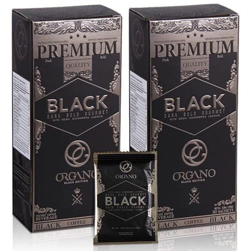 2 Boxes ORGANO Gourmet Black Coffee, 100% Certified Ganoderma Lucidum (60 Sachets)