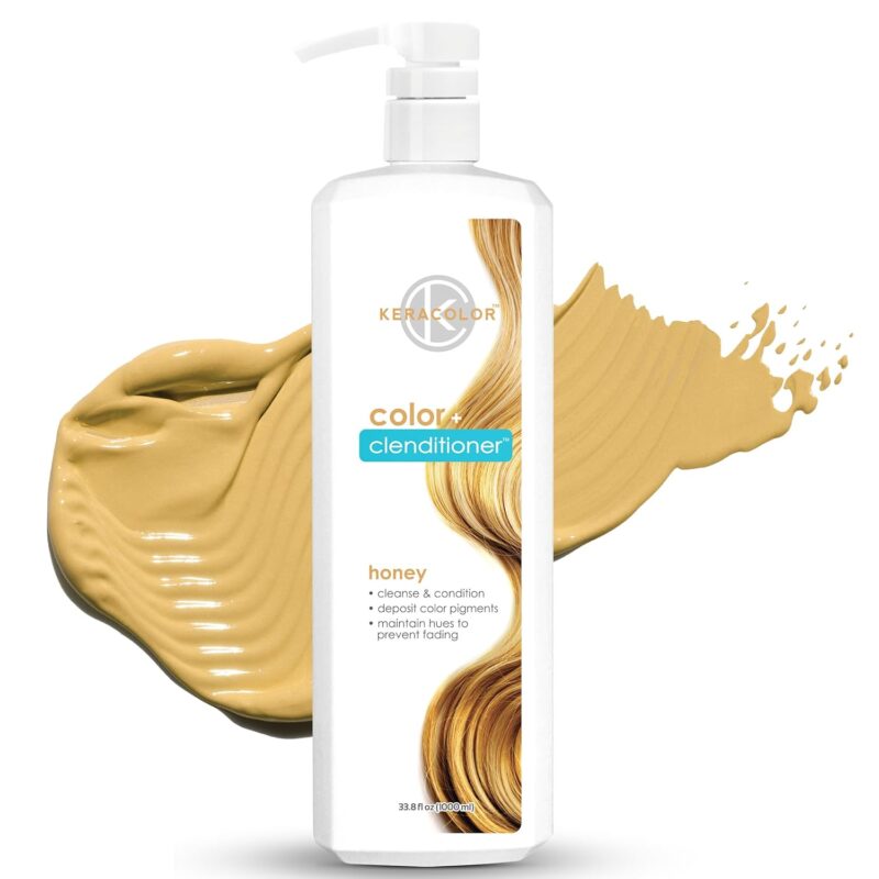 Keracolor Color + Clenditioner 3-in-1 Color-Depositing Conditioner, Gentle Cleansing Conditioner Infusing Semi-Permanent Hair Color, 9 Shades, 33.8 Fl Oz