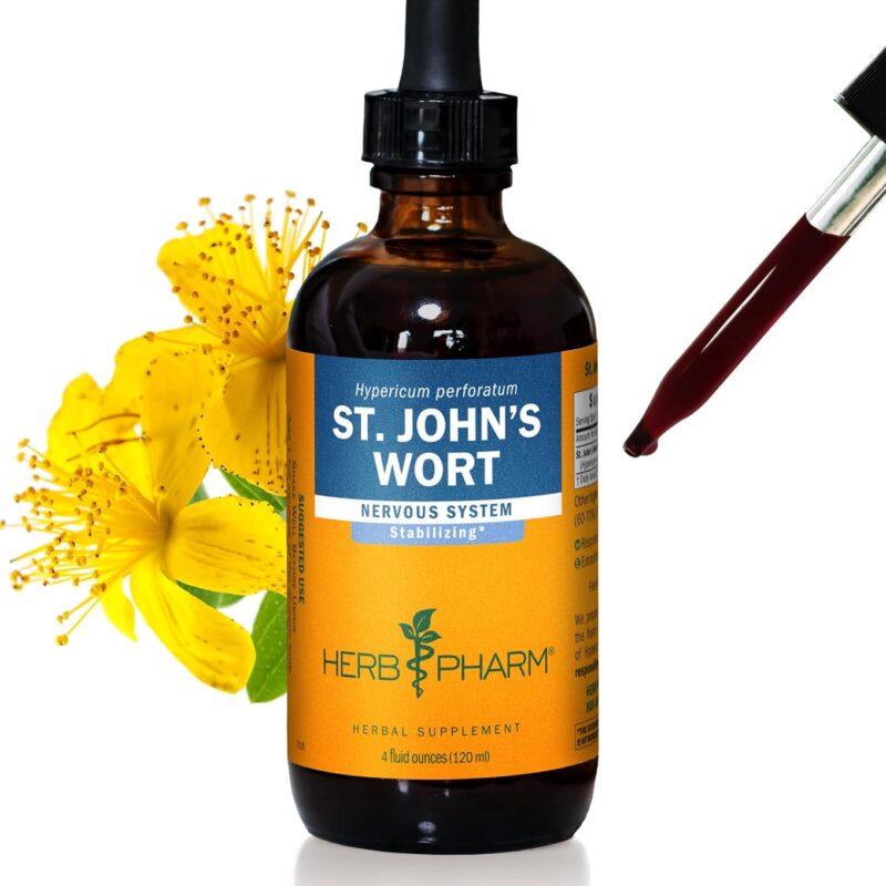 Herb Pharm St. John's Wort Liquid Extract for Positive Mood and Emotional Balance, Cane Alcohol, 4 Ounce